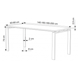 Mesa BLANCO, estructura abierta