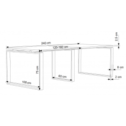 Mesa  240x100 HAYA, estructura cerrada